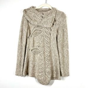 ANTHROPOLOGIE Moth Chunky Knit Grandpa Sweater Cowl Neck Asymmetrical Small